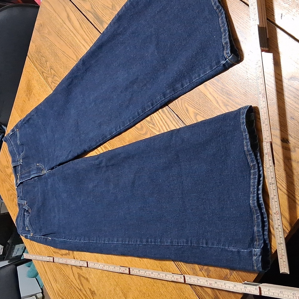 BODEN Jeans Womens 27 X 32 BLUE Dark Wash Used WIDE LEGS Preowned Pants Denim